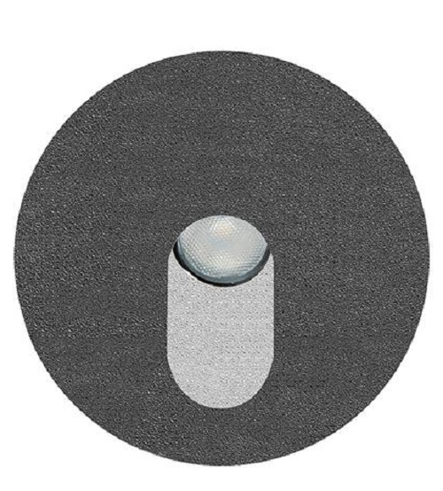 Segnapasso Incasso Rotondo Nero LED 1,2w Luce Natura